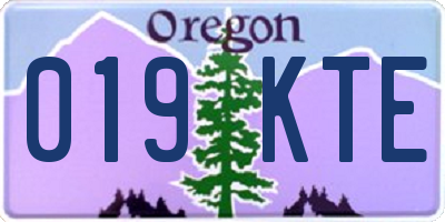 OR license plate 019KTE