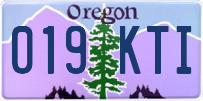 OR license plate 019KTI