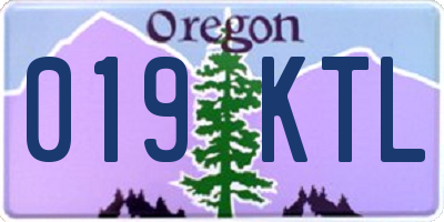 OR license plate 019KTL