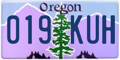 OR license plate 019KUH