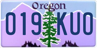 OR license plate 019KUO