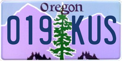 OR license plate 019KUS