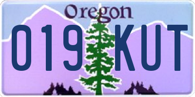 OR license plate 019KUT