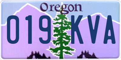 OR license plate 019KVA