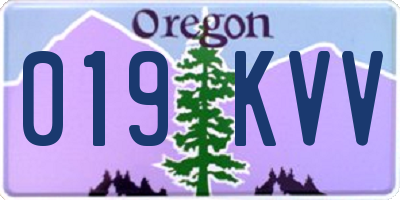 OR license plate 019KVV