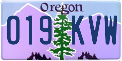 OR license plate 019KVW