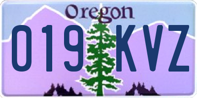 OR license plate 019KVZ