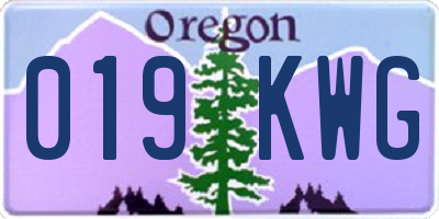 OR license plate 019KWG