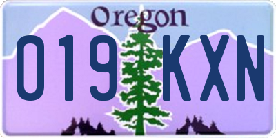 OR license plate 019KXN