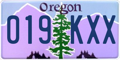 OR license plate 019KXX