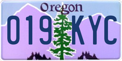 OR license plate 019KYC