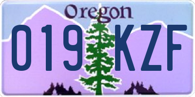 OR license plate 019KZF