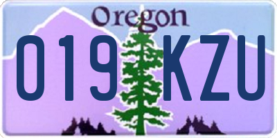OR license plate 019KZU