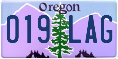 OR license plate 019LAG