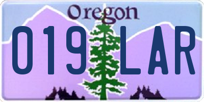 OR license plate 019LAR