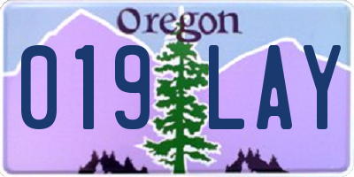 OR license plate 019LAY
