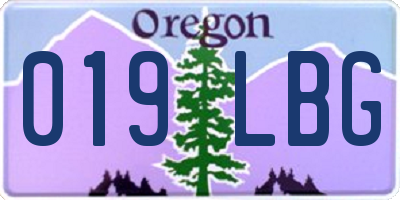 OR license plate 019LBG