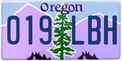 OR license plate 019LBH