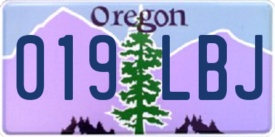 OR license plate 019LBJ