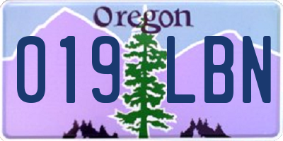 OR license plate 019LBN