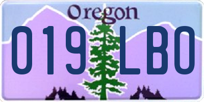OR license plate 019LBO