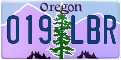 OR license plate 019LBR