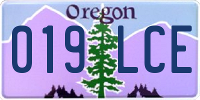 OR license plate 019LCE