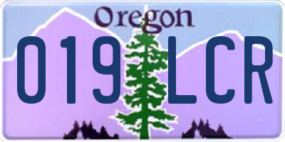 OR license plate 019LCR