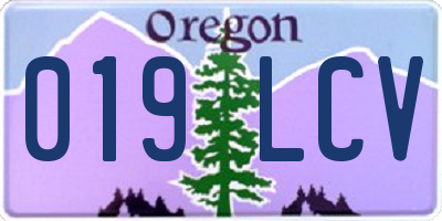 OR license plate 019LCV