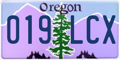OR license plate 019LCX