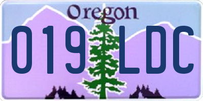 OR license plate 019LDC