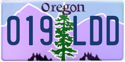 OR license plate 019LDD