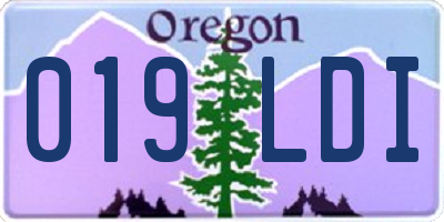 OR license plate 019LDI