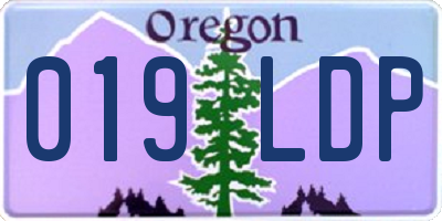 OR license plate 019LDP