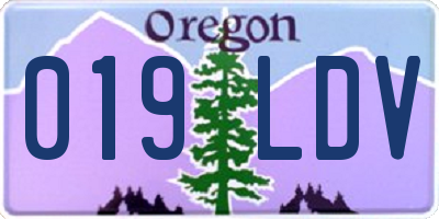 OR license plate 019LDV