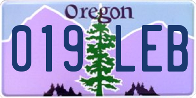 OR license plate 019LEB