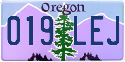 OR license plate 019LEJ