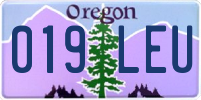OR license plate 019LEU
