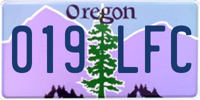 OR license plate 019LFC