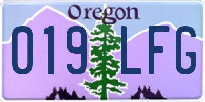 OR license plate 019LFG