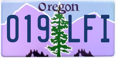 OR license plate 019LFI