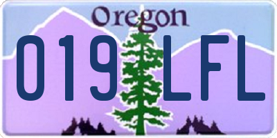 OR license plate 019LFL