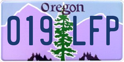 OR license plate 019LFP