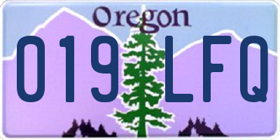 OR license plate 019LFQ