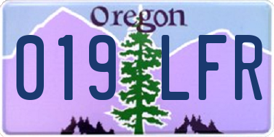 OR license plate 019LFR