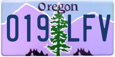 OR license plate 019LFV