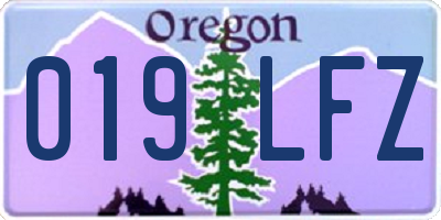 OR license plate 019LFZ