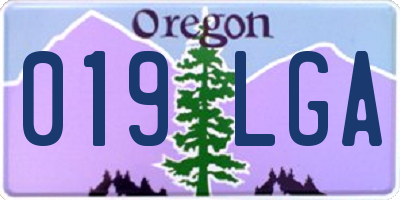 OR license plate 019LGA