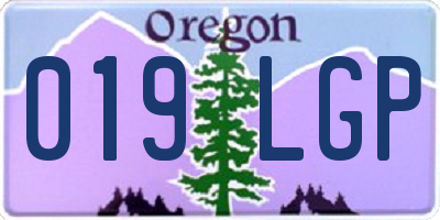 OR license plate 019LGP