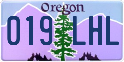 OR license plate 019LHL